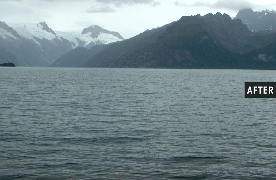 Retreated glacier showing significant ice loss and exposed rock