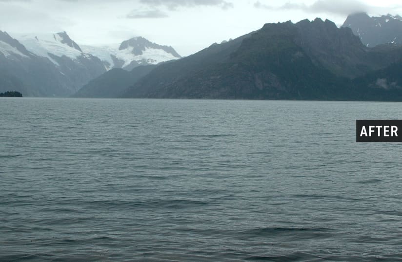 Retreated glacier showing significant ice loss and exposed rock